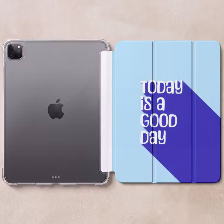 iPad-Hülle - Heute ist ein guter Tag - Blau - Schatten — 6