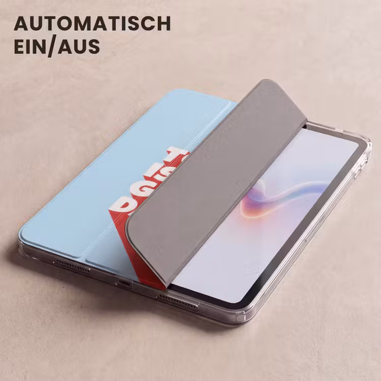 iPad-Hülle - Heute ist ein guter Tag - Rot - Hellblau — 5