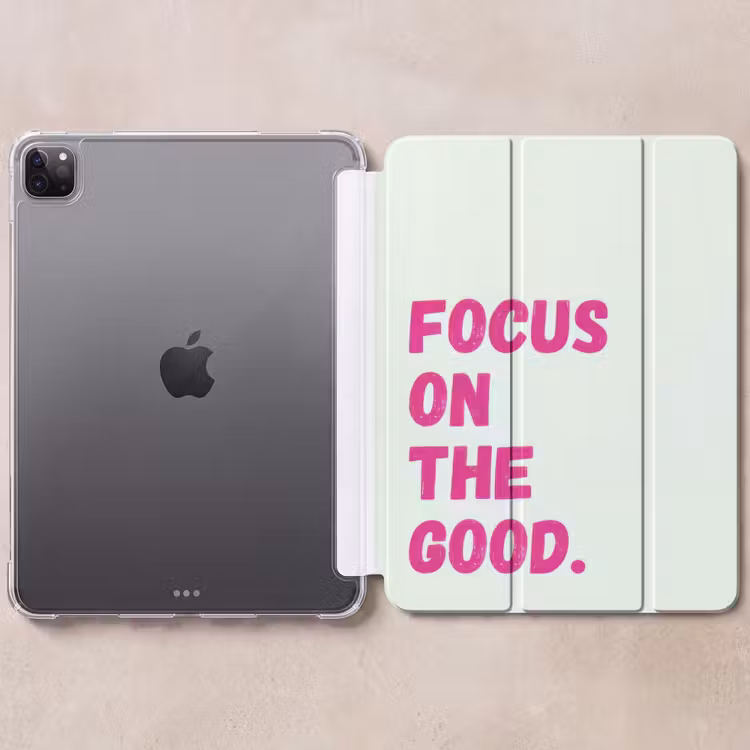 iPad-Hülle - Konzentration auf das Gute - Beige - Rosa — 6