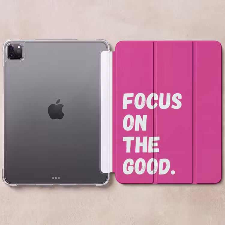 iPad-Hülle - Konzentration auf das Gute - Rosa - Einfach — 6