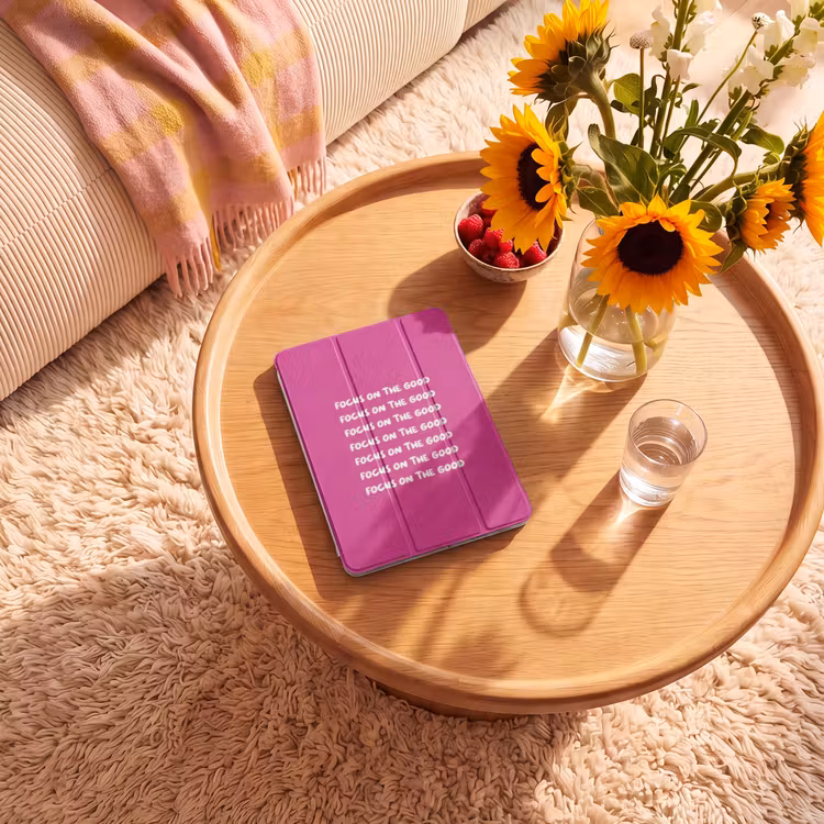 iPad-Hülle - Konzentration auf das Gute - Rosa - Weiß — 2