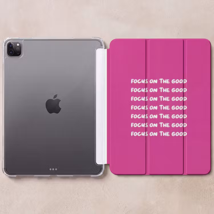 iPad-Hülle - Konzentration auf das Gute - Rosa - Weiß — 6