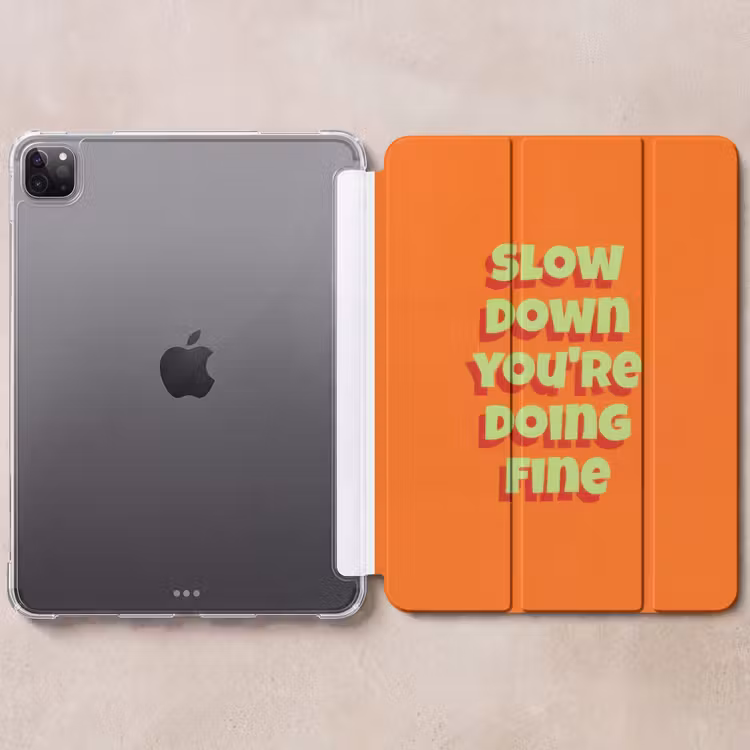 iPad-Hülle - Langsam, du schaffst das schon - Orange - Simple — 6