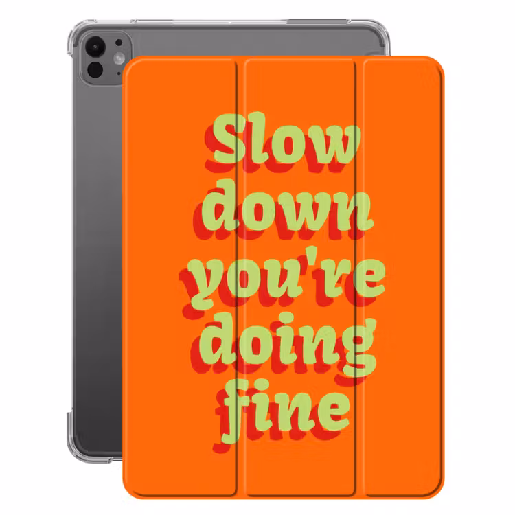 iPad-Hülle - Orange - Langsam, du machst das gut - Retro — 1