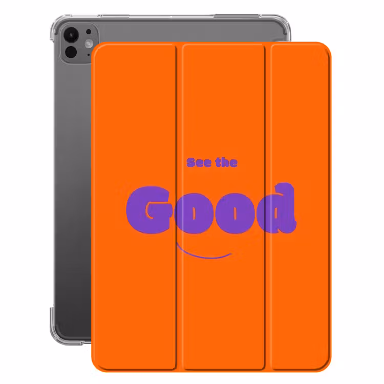 iPad-Hülle - Siehe das Gute - Lila - Orange - Smiley — 1