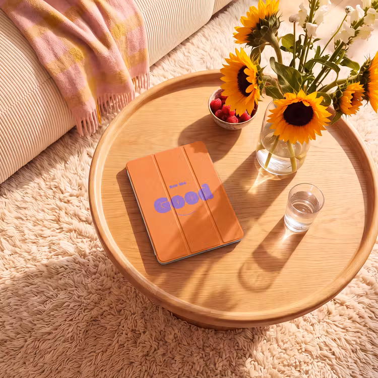iPad-Hülle - Siehe das Gute - Lila - Orange - Smiley — 2