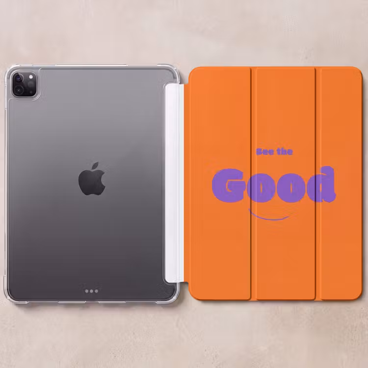 iPad-Hülle - Siehe das Gute - Lila - Orange - Smiley — 6