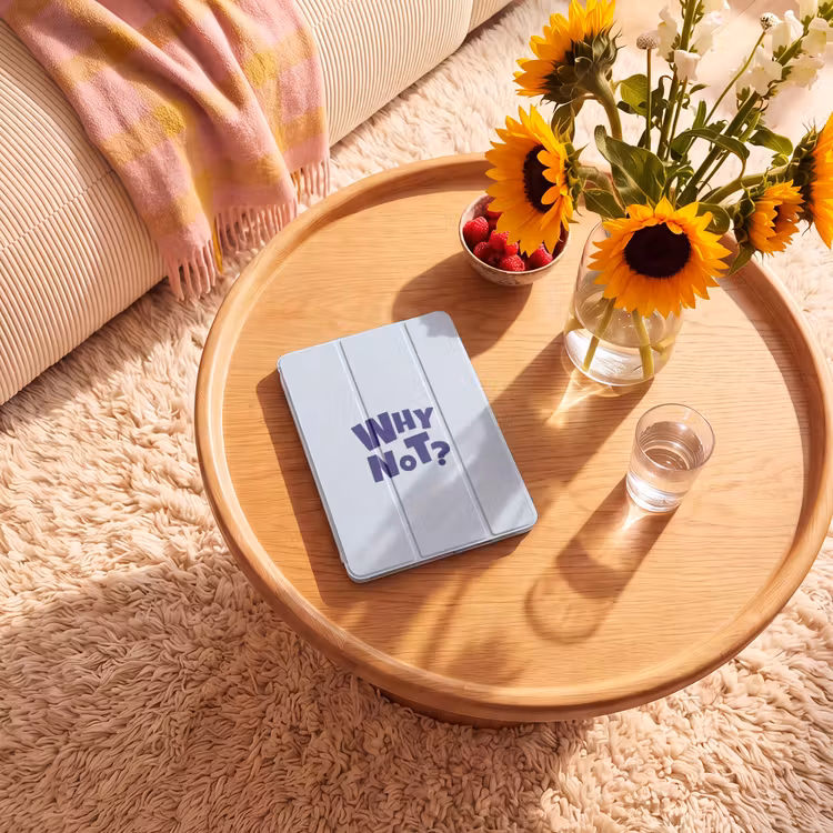 iPad-Hülle - Warum nicht - Blau - Hellblau - Zitat — 2