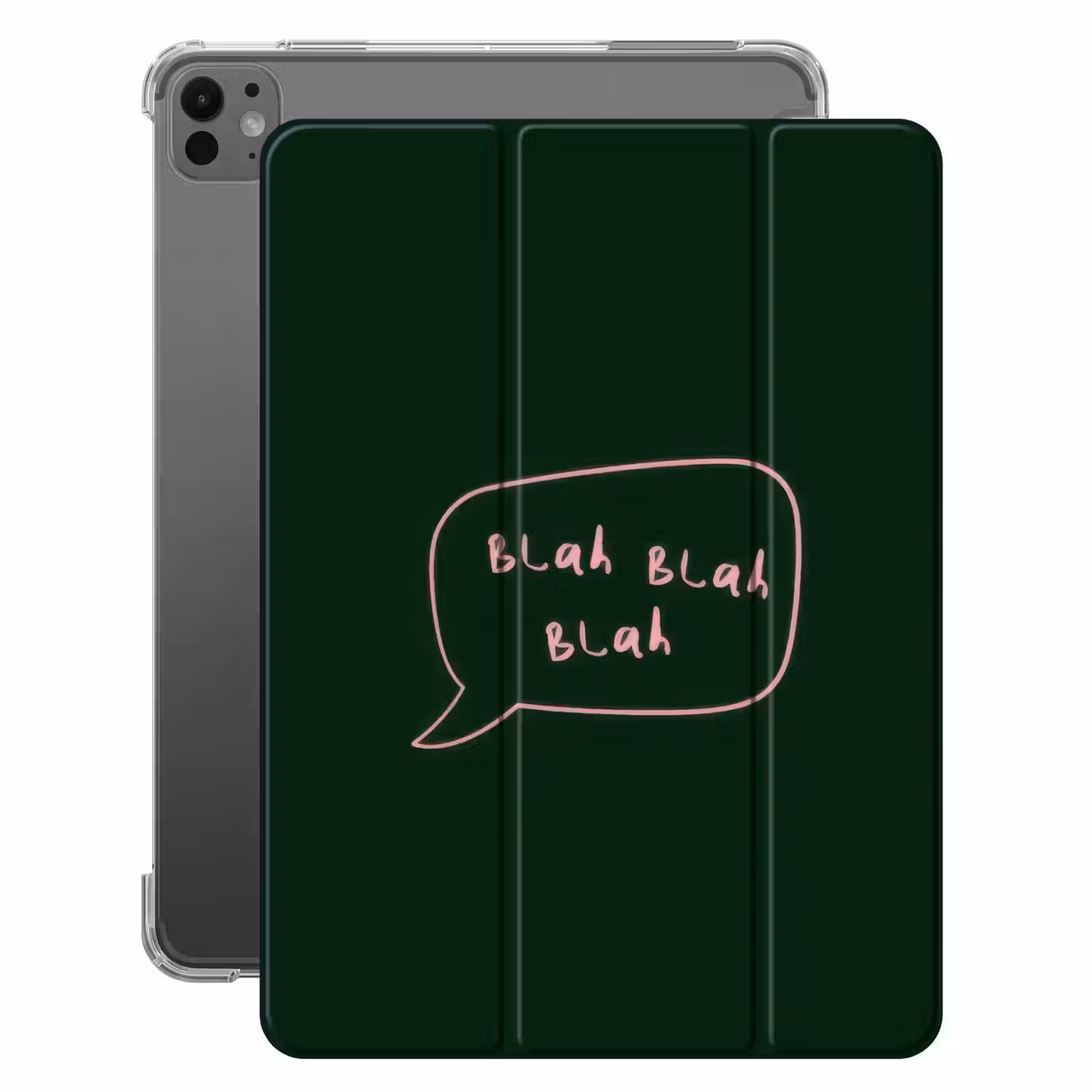 iPad-Hülle - Textwolke - Dunkelgrün - BLAH BLAH BLAH — 1