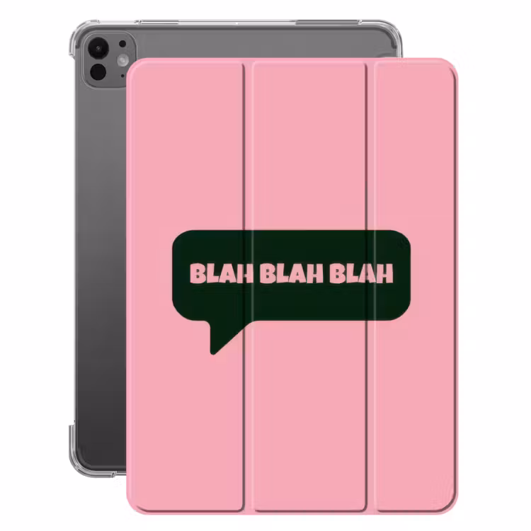iPad-Hülle - Rosa - Textwolke - Grün - BLAH BLAH BLAH — 1