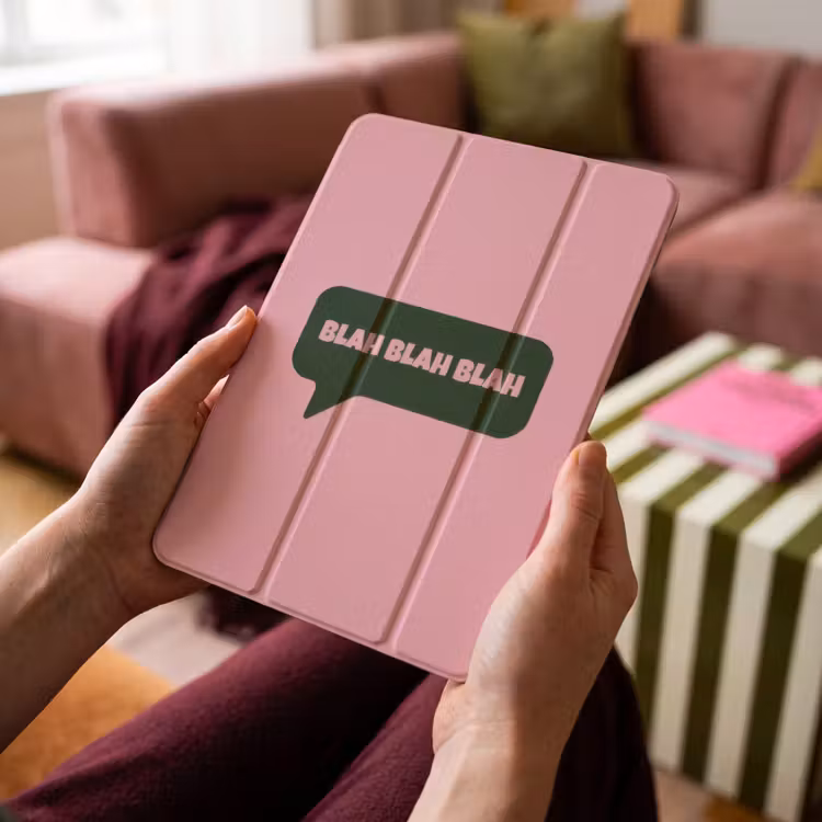 iPad-Hülle - Rosa - Textwolke - Grün - BLAH BLAH BLAH — 4