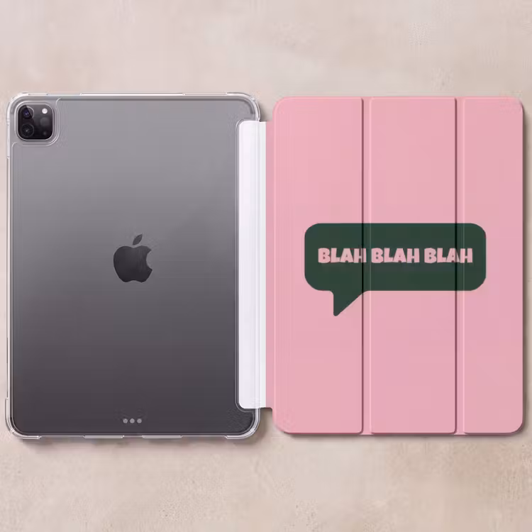 iPad-Hülle - Rosa - Textwolke - Grün - BLAH BLAH BLAH — 6