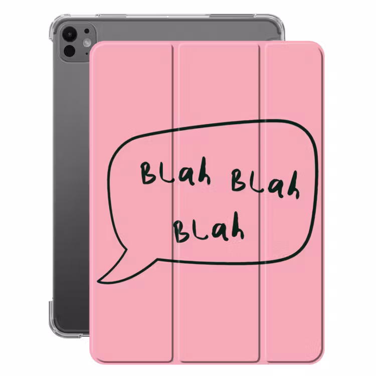 iPad-Hülle - Textwolke - BLAH BLAH BLAH - Rosa — 1