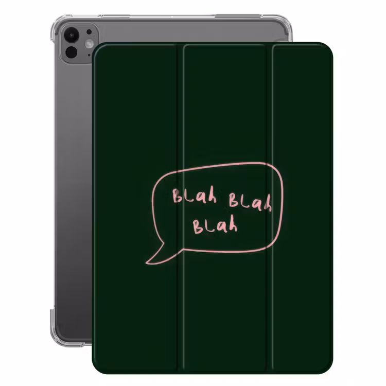 iPad-Hülle - Textwolke - Dunkelgrün - BLAH BLAH BLAH — 1