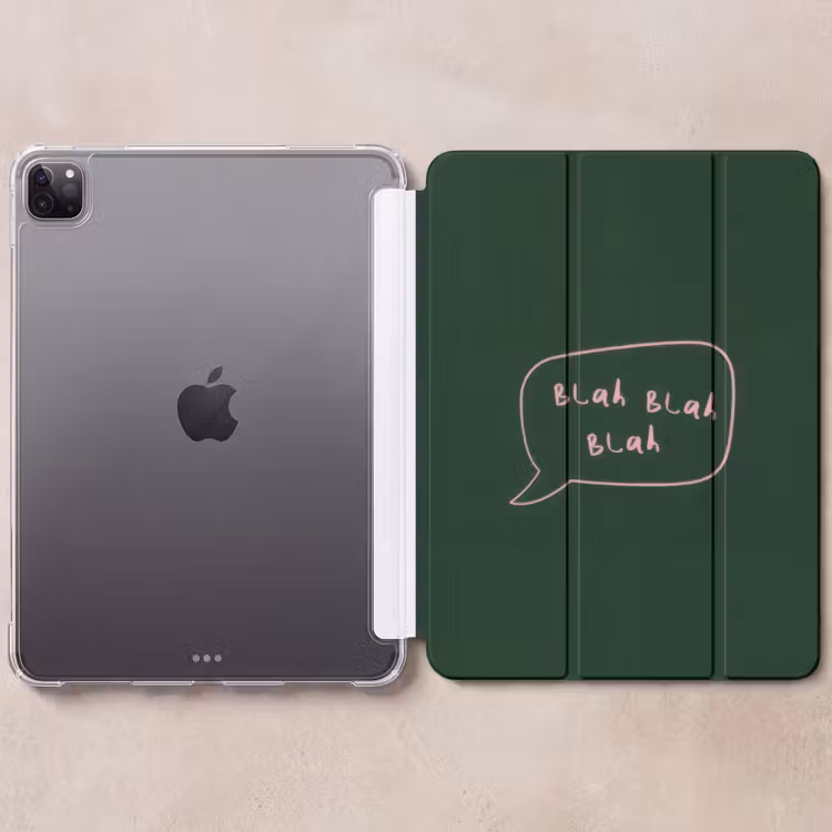 iPad-Hülle - Textwolke - Dunkelgrün - BLAH BLAH BLAH — 6