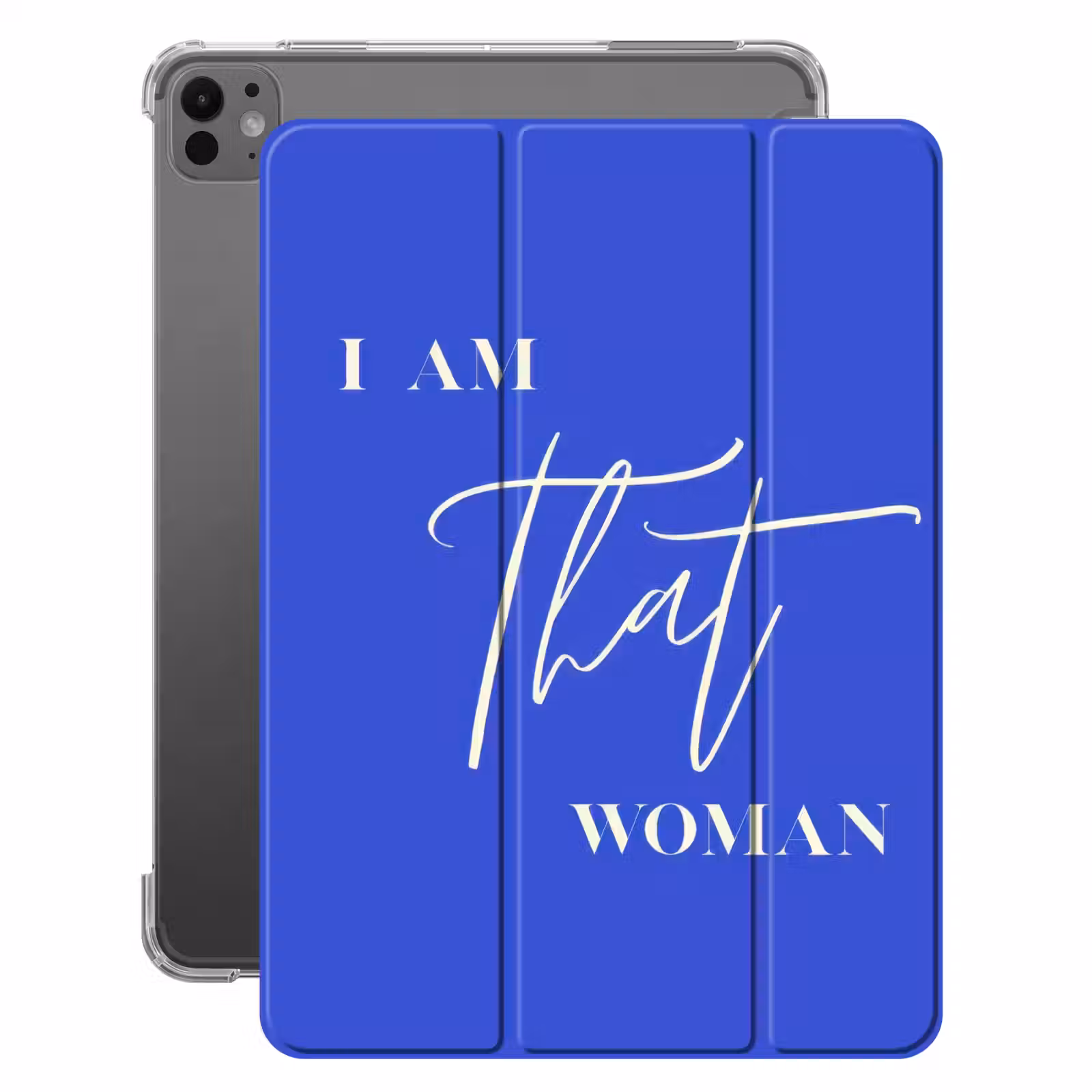 iPad-Hülle - Blau - Ich bin diese Frau - Verschnörkelt - Minimalistisch — 1