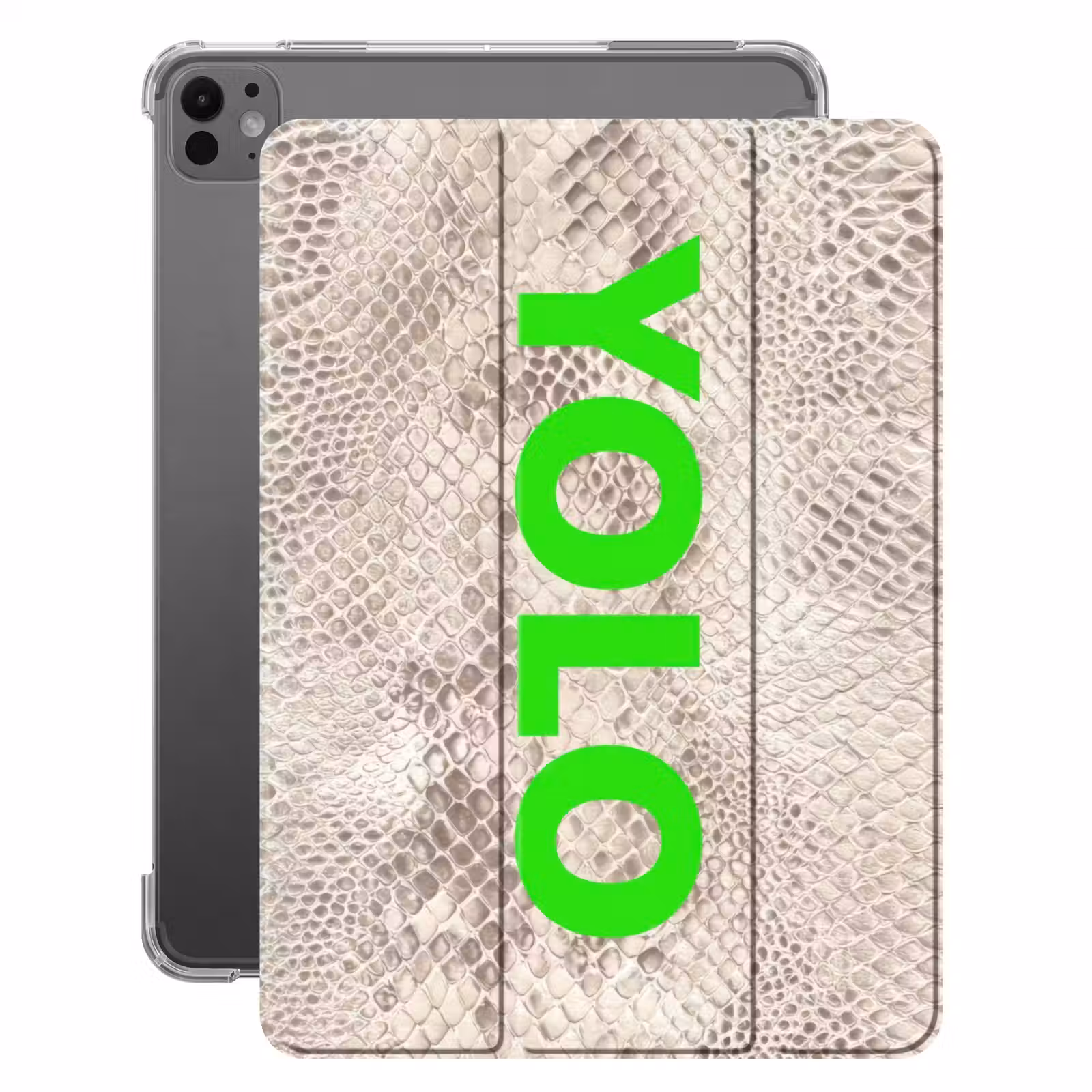 iPad-Hülle - YOLO - Grün - Neon - Schlange prnt — 1