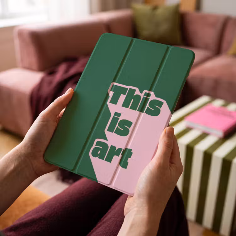 iPad-Hülle - Das ist Kunst - Schatten - Rosa — 4