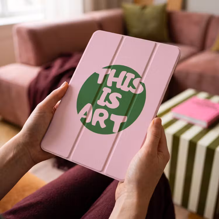 iPad-Hülle - Das ist Kunst - Text - Kreis - Grün — 4