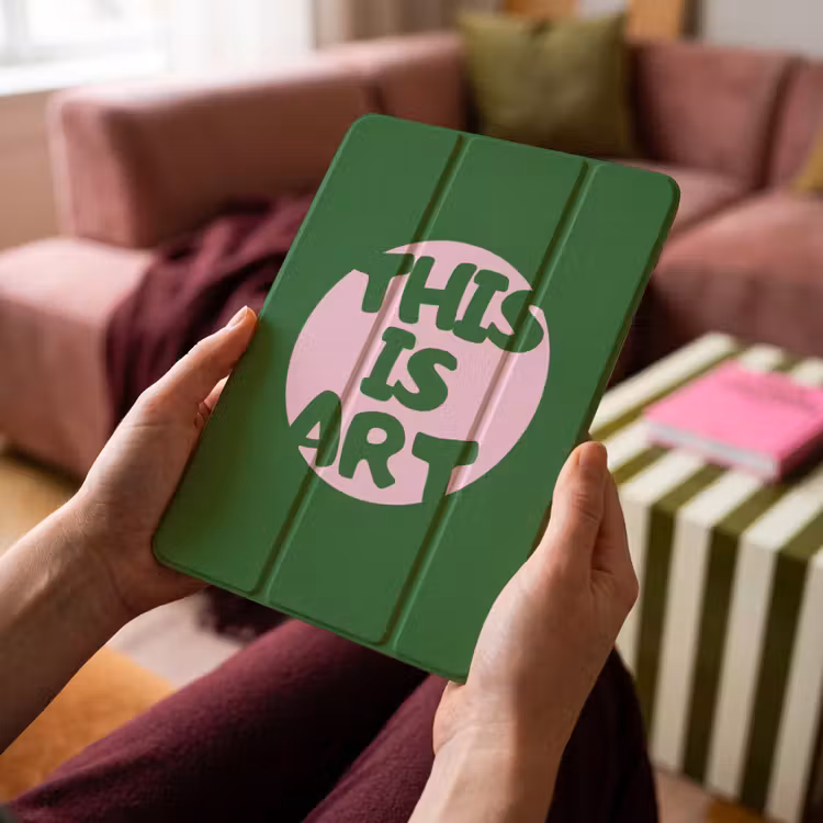 iPad-Hülle - Kreis - Rosa - Text - Kunst — 4