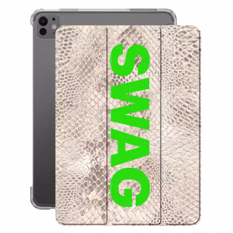 iPad-Hülle - Schlangendruck - SWAG - Neon - Grün — 1