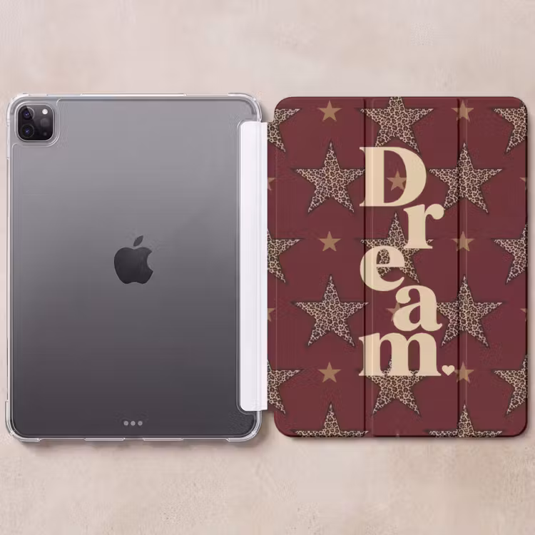 iPad-Hülle - Sterne - Leopardenmuster - Traum - Bordeaux — 6
