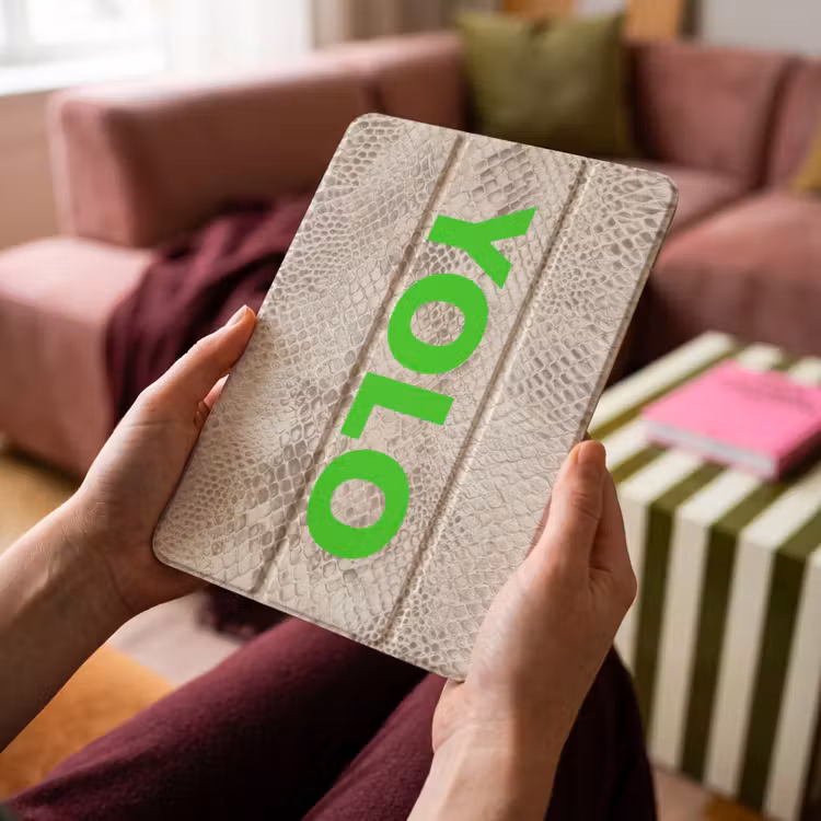 iPad-Hülle - YOLO - Grün - Neon - Schlange prnt — 4