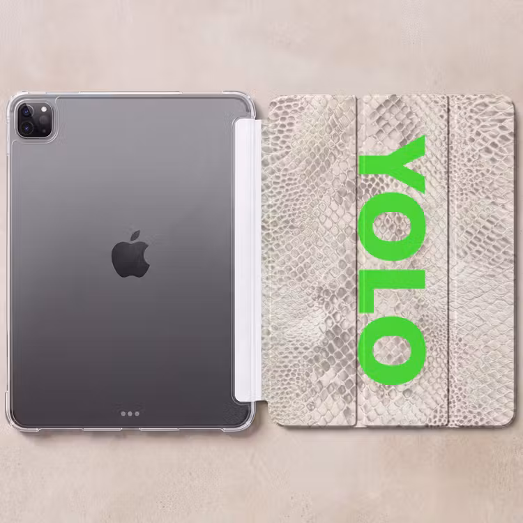 iPad-Hülle - YOLO - Grün - Neon - Schlange prnt — 6