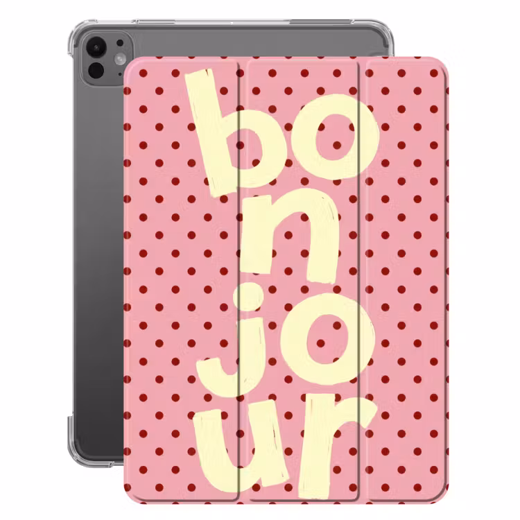 iPad-Hülle - Bonjour - Tupfen - Rosa- Gelb — 1