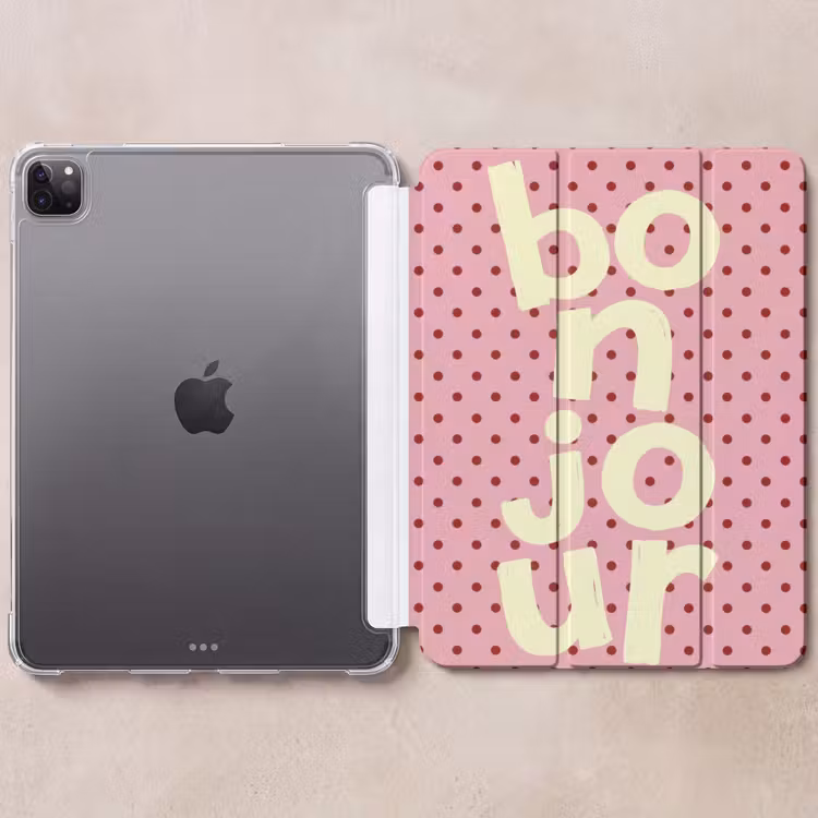 iPad-Hülle - Bonjour - Tupfen - Rosa- Gelb — 6