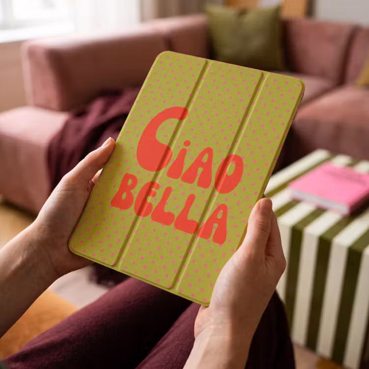 iPad-Hülle - Ciao bella - Rot - Grün - Punkte — 4