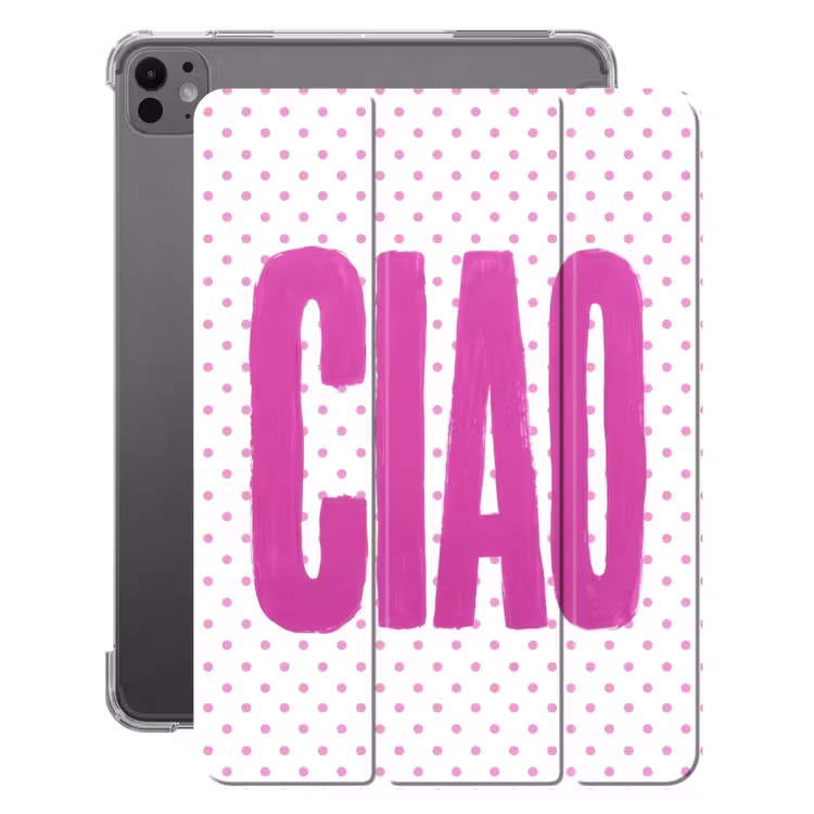 iPad-Hülle - Ciao - Punkte - Rosa - Weiß — 1