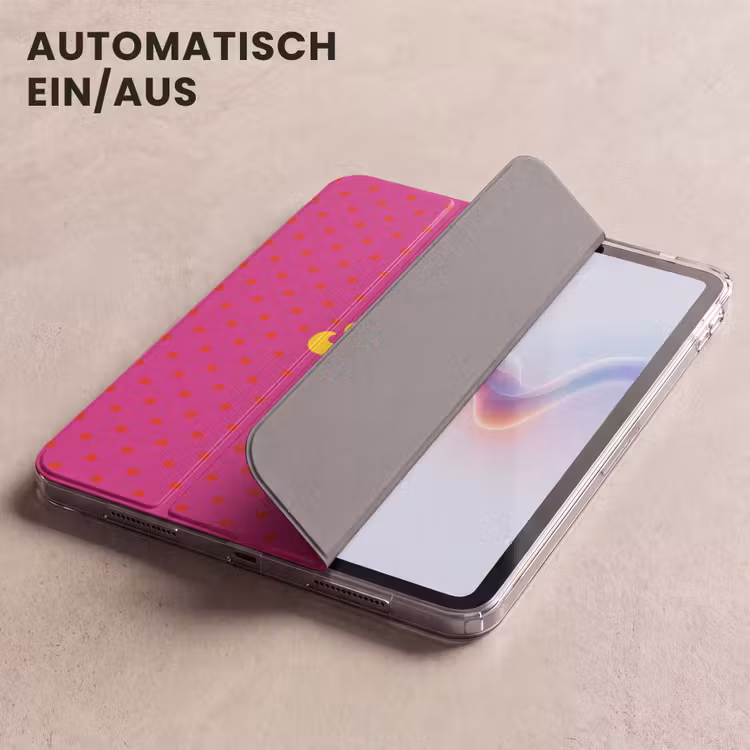 iPad-Hülle - Lächeln - Punkte - Gelb - Smiley - Rosa — 5
