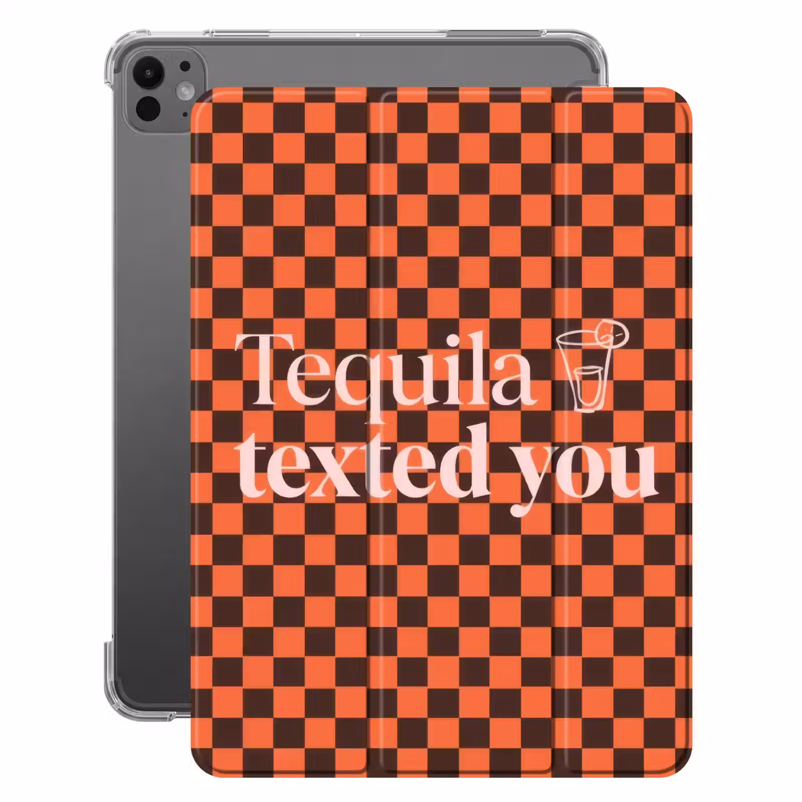 iPad-Hülle - Tequila texted you - Glas - Quadrate - Orange — 1