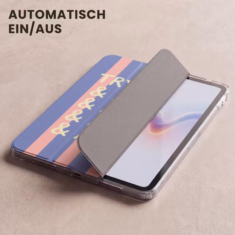 iPad-Hülle - Erneut versuchen - Streifen - Rosa - Vertikal - Blau — 5