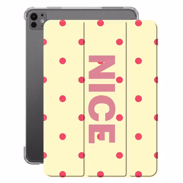 iPad-Hülle - Hübsch - Punkte - Rosa - Gelb — 1