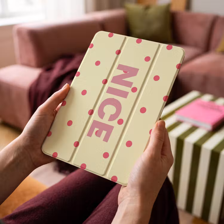 iPad-Hülle - Hübsch - Punkte - Rosa - Gelb — 4