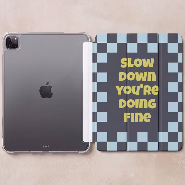 iPad-Hülle - Muster - Block - Blau - Langsam, du machst das gut — 6