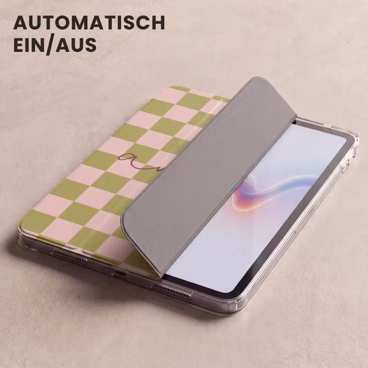 iPad-Hülle - Muster - Geblockt - Olivgrün - Amore — 5