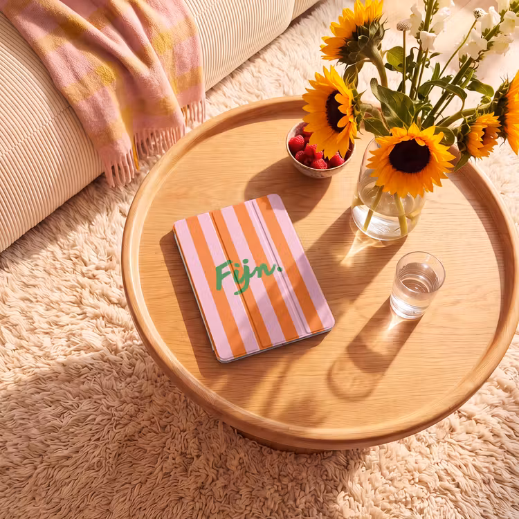 iPad-Hülle - Muster – Orange – Fein – Streifen — 2