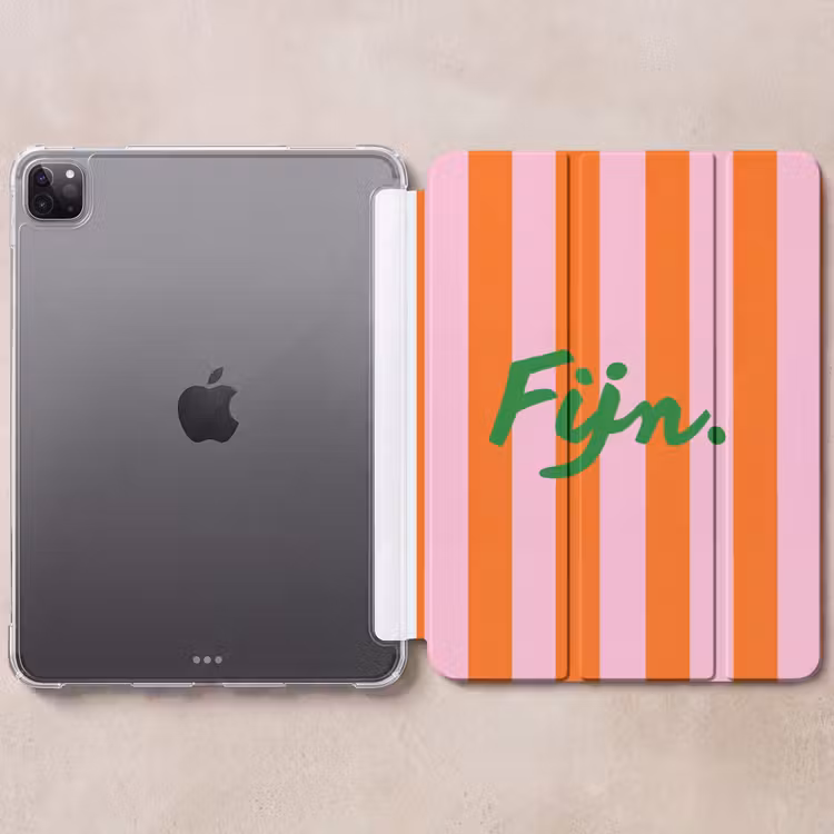 iPad-Hülle - Muster – Orange – Fein – Streifen — 6
