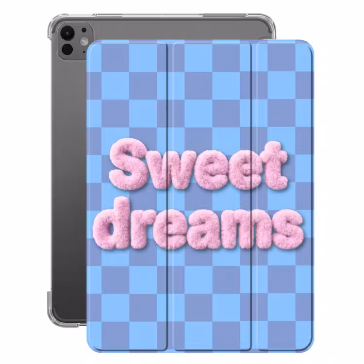 iPad-Hülle - Süße Träume - Quadrate - Rosa - Blau — 1