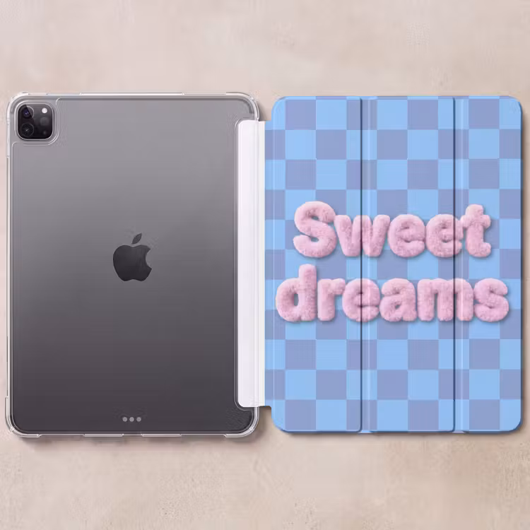 iPad-Hülle - Süße Träume - Quadrate - Rosa - Blau — 6