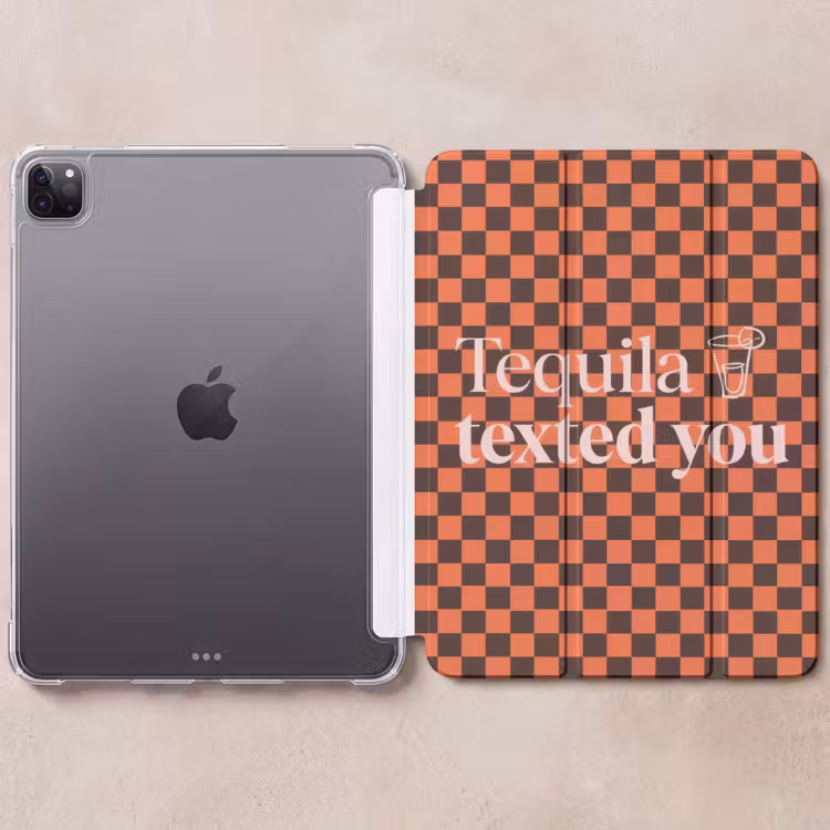 iPad-Hülle - Tequila texted you - Glas - Quadrate - Orange — 6