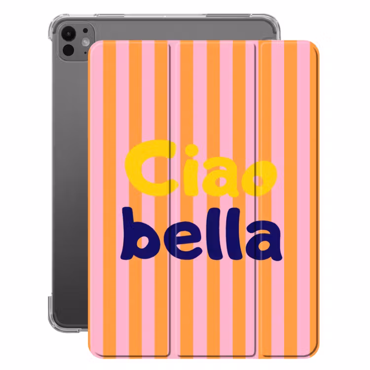 iPad-Hülle - Vertikal - Streifen - Orange - Ciao bella — 1