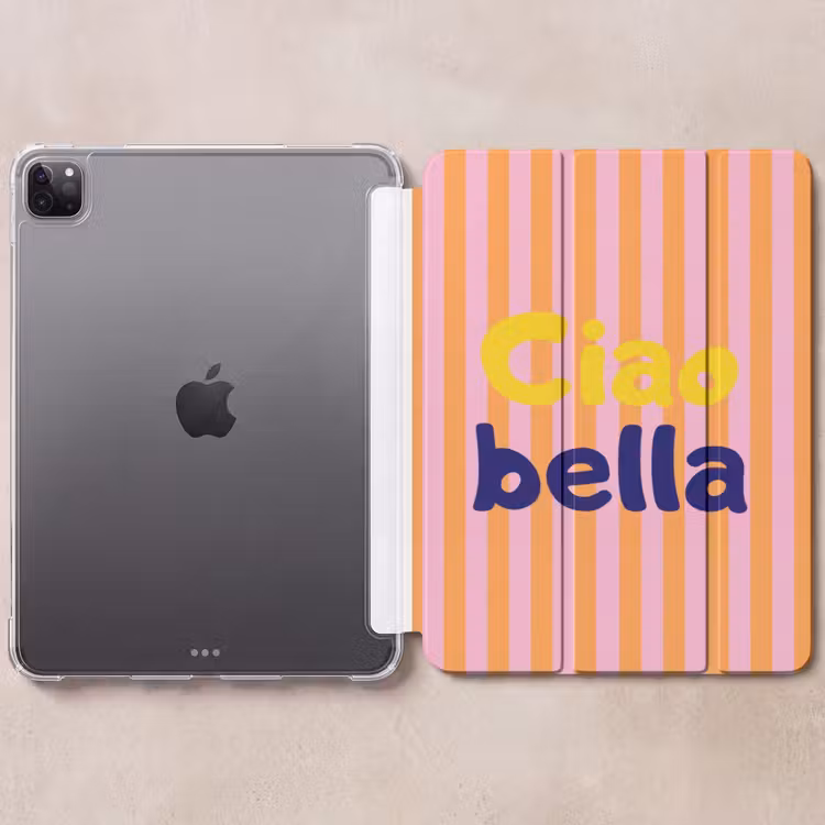 iPad-Hülle - Vertikal - Streifen - Orange - Ciao bella — 6