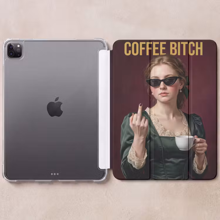 iPad-Hülle - Kaffee - Frau - Mittelfinger — 6