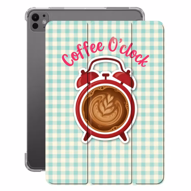 iPad-Hülle - Kaffee - Uhr - Grün — 1