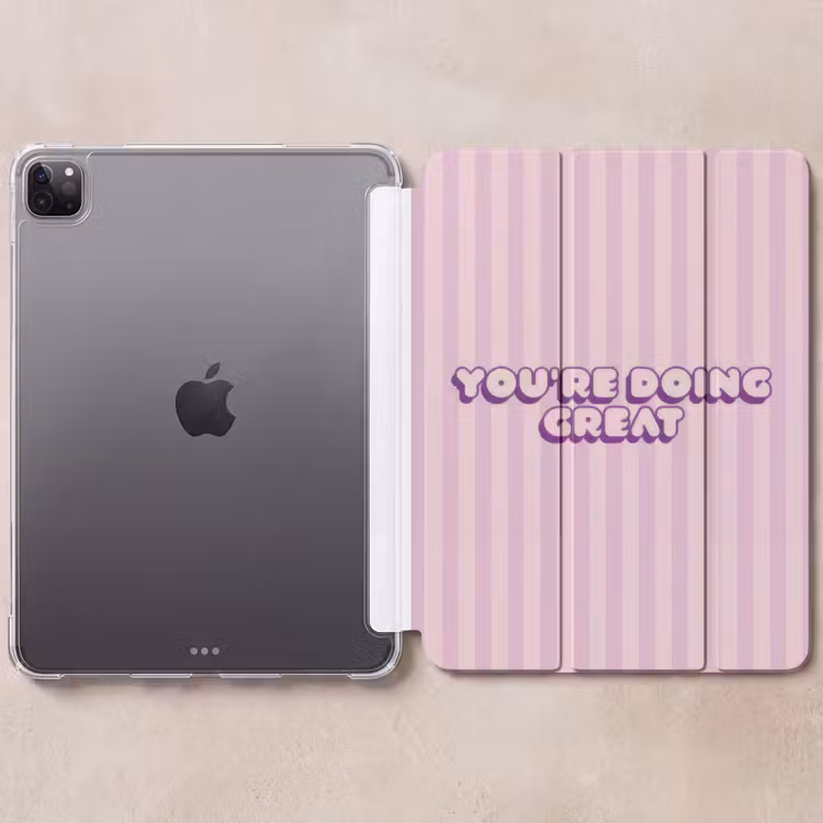 iPad-Hülle - Lila - Streifen - Das machst du gut - Schatten — 6