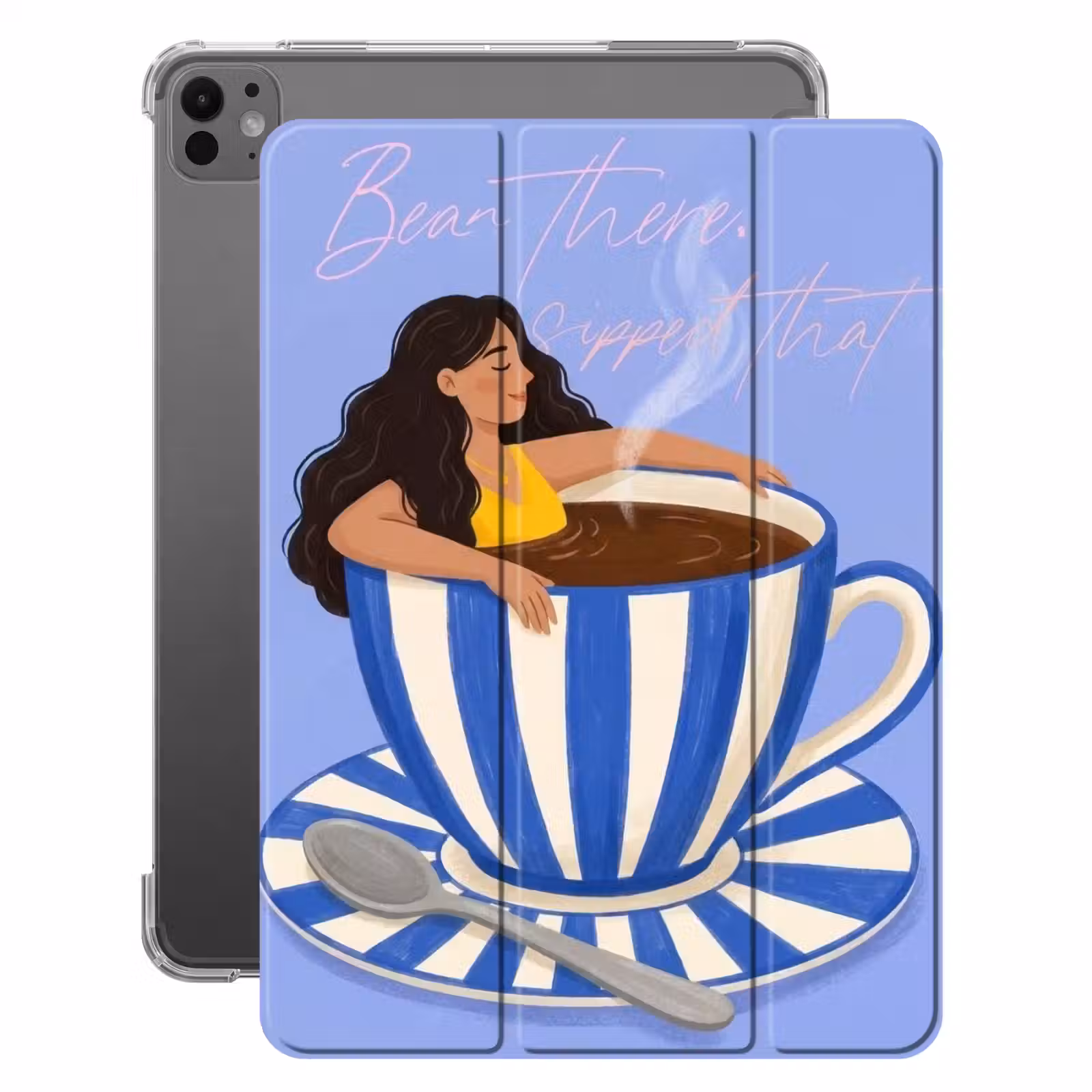 iPad-Hülle - Becher - Kaffee - Frau - Lila — 1